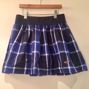 Navy Plaid Miniskirt